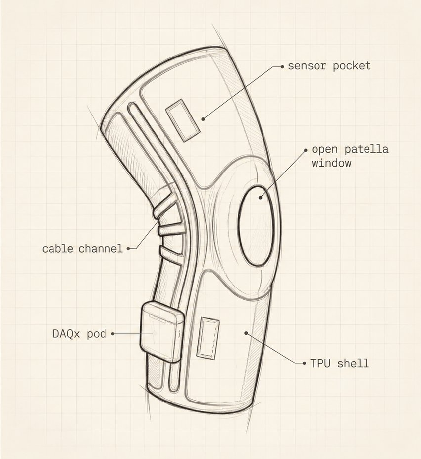 K1 knee brace sketch